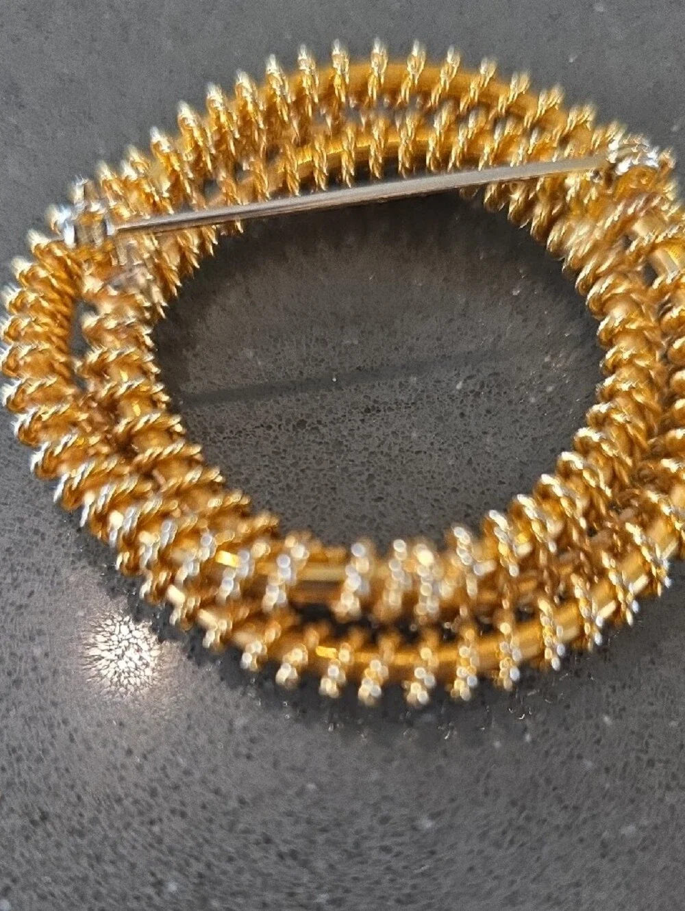 MCM Modernist Gold-Tone Coiled Spiral Wreath Brooch - Elegant Women's Jewelry